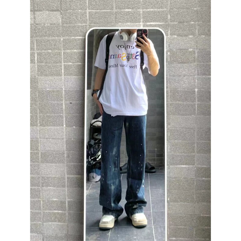 【有货】喷墨扎染牛仔裤男款美式复古vibe风裤子NZK56WW-特P48,男装牛仔裤,星座1007（原301D）