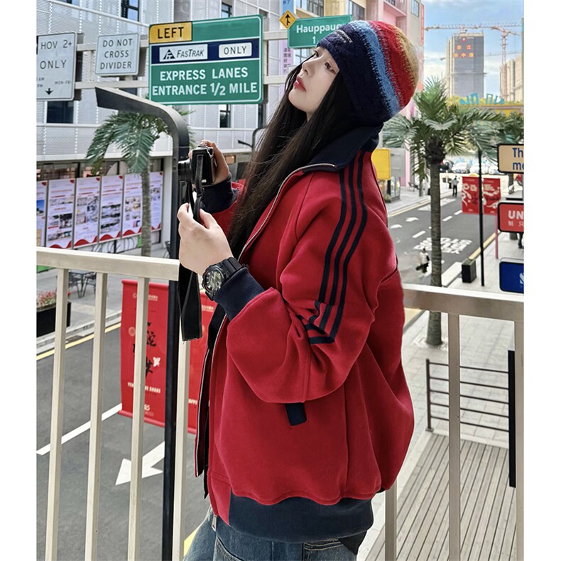 抖音得物高品质26春装美式高街重磅结构拼接织带立领卫衣外套CM42,女装短外套,电商A486-1