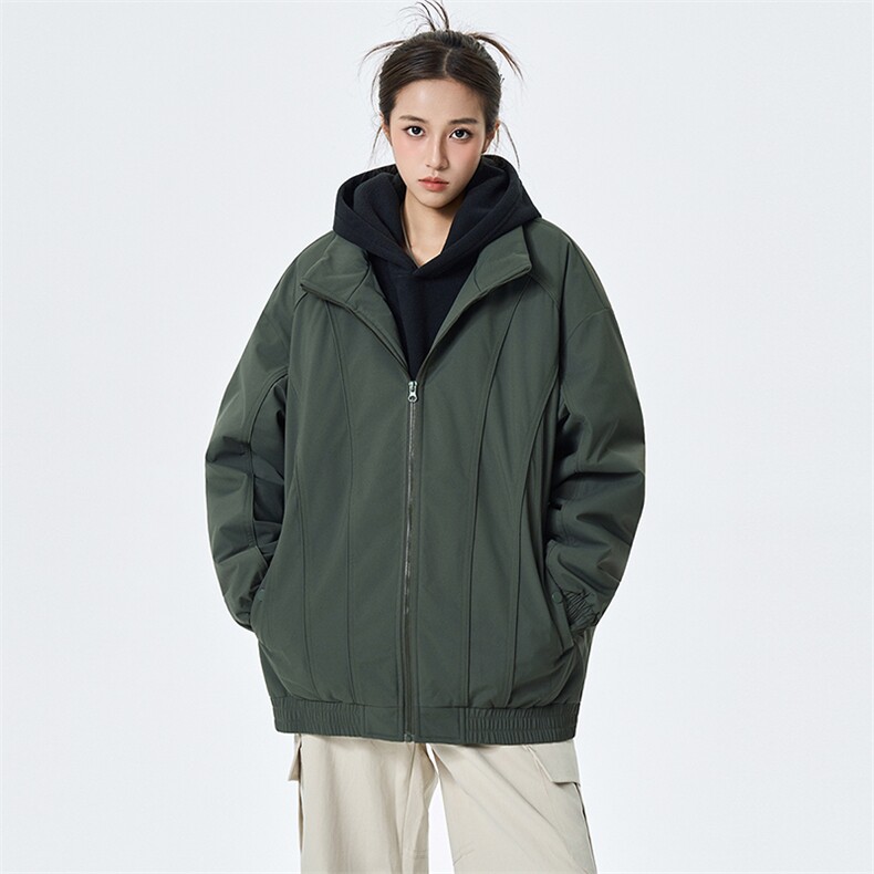 现货美式休闲加厚雪山棉衣夹克外套立领纯色三防户外工装棉服,男装夹克,电商A486-1