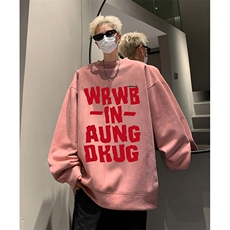 抖音得物供货提供视频秋冬重磅美式麂皮绒圆领卫衣JY317，男装卫衣，电商A486