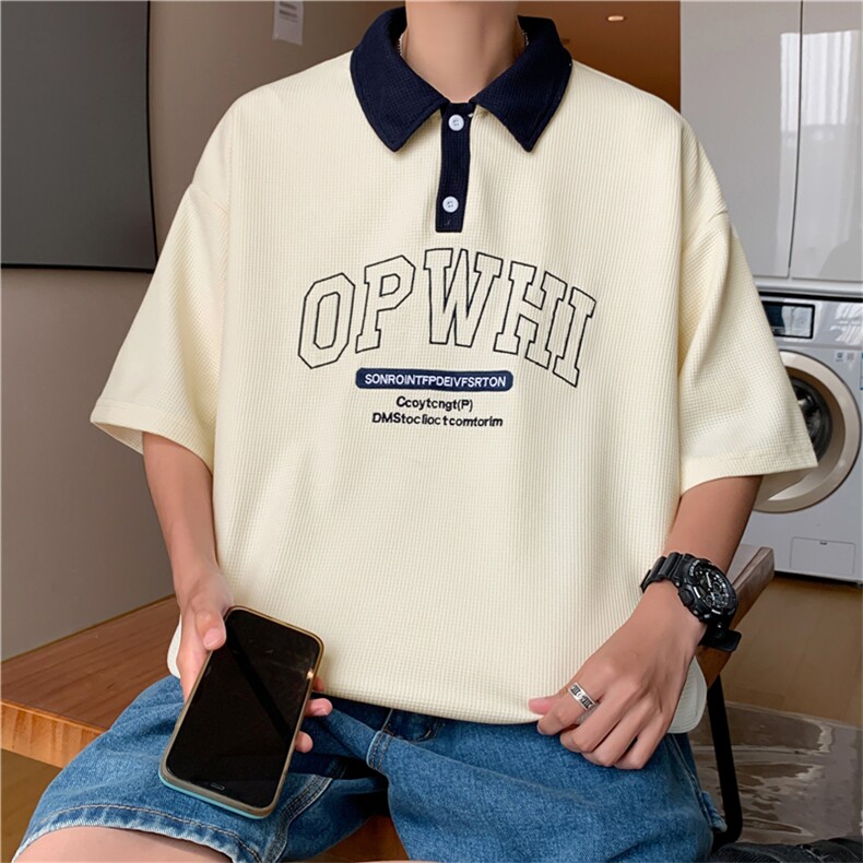 短袖polo衫男2024夏季新款潮牌半袖T恤ins潮流百搭上衣PL0554-P32,男装Polo衫,星座308B-1