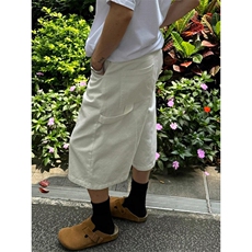 白色牛仔短裤男潮流韩版纯色休闲七分裤直筒宽松百搭阔腿中裤，男装牛仔裤，星座410-7