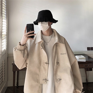 美式港风夹克男大码M-5XL夹克男水洗雪花皮衣男JK8741P130控168图片