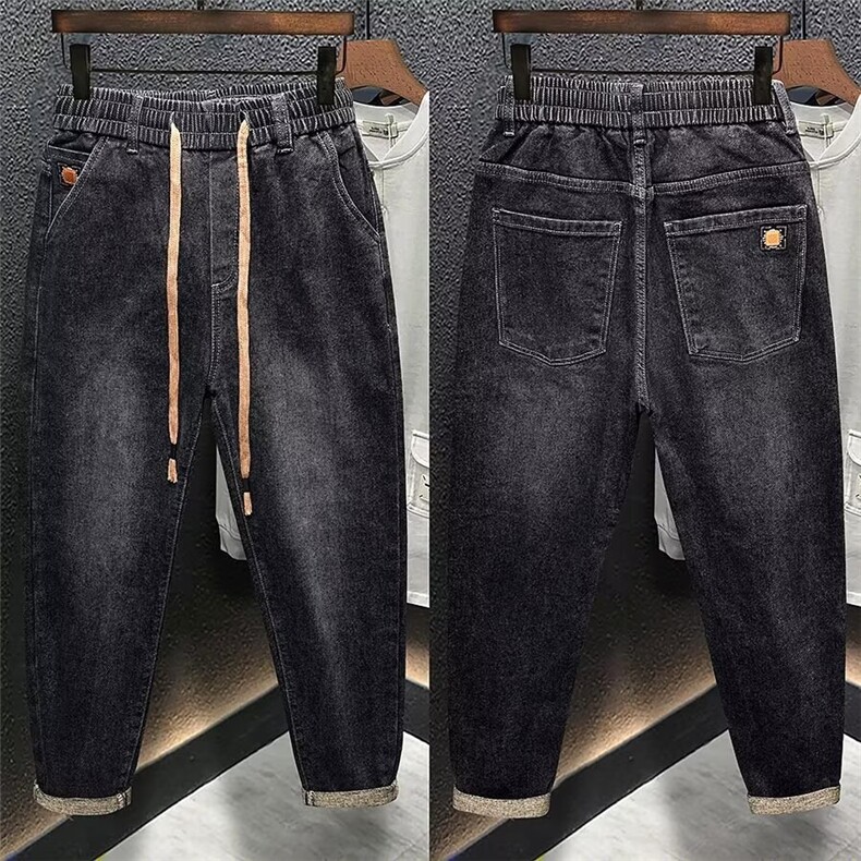 1506-1/KK8191/P51新款男士牛仔裤松紧带弹力宽松哈伦耐磨锥形,男装牛仔裤,星座1506-1