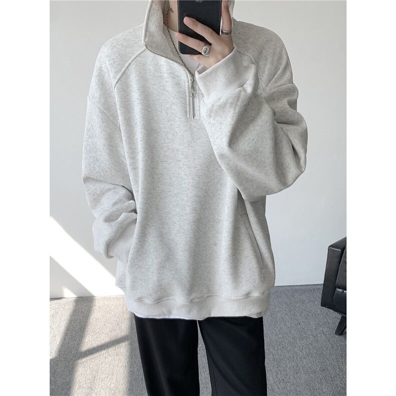 现货DSA059-WY10171-特p46控78立领半拉链大码百搭卫衣,男装卫衣,电商A059