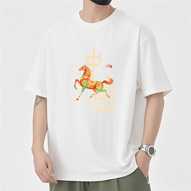 1506/QL4460/P33文化衫民族风打底衫男团建班服聚会体恤T图片