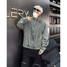 现货美式潮牌重磅休闲牛仔夹克男女ins潮流外套春秋JK86322-p70，男装夹克，星座1008