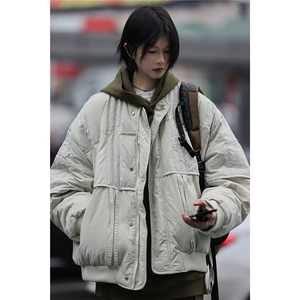 加绒加厚冬款男女立领棉衣拼接棉袄保暖面包服外套MY63 P100图片