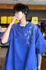 ！2025夏季新款男士水洗短袖T恤潮牌情侣半袖XT175P35，男装T恤，电商B220