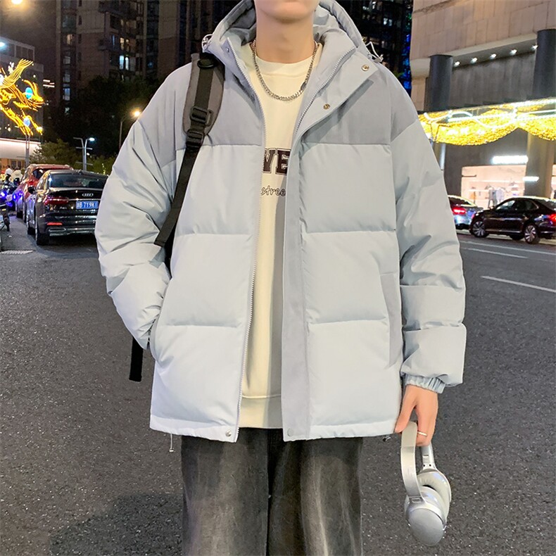 轻薄羽绒服男冬季新款加厚保暖拼接连帽情侣面包服YR9008-P130,男装羽绒服,星座610（原A335）