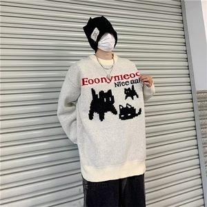 慵懒毛衣男秋冬季新款中性风圆领打底针织衫美式潮牌MX032-P48图片