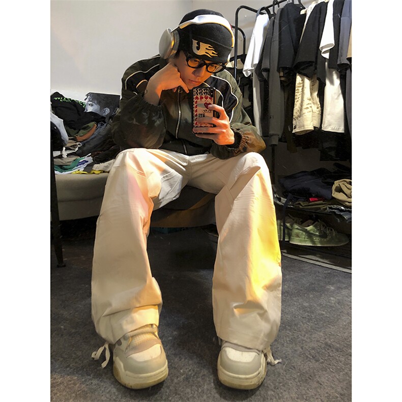 B221美式ins街头hiphop宽松工装休闲裤子LK23122-P65控88,男装休闲裤,电商B221