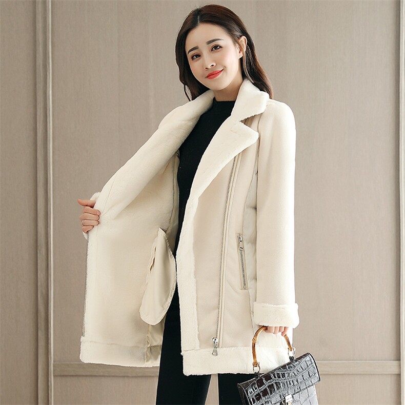 棉衣/棉服拉链涤纶2020年冬季长袖加厚中长款修身口袋拼接舒适都市,女装棉衣/棉服,瑶迪依秀