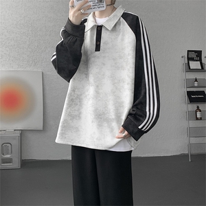 WY10162-特P45 控88 撞色拼接大码百搭宽松卫衣男图片