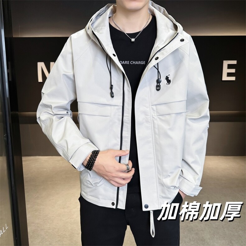 加棉加厚连帽长袖美式简约夹克秋季休闲外套NM828-P100,男装夹克,星座310B-3