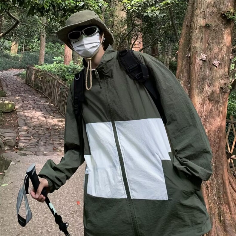 防晒衣男韩版潮流拼色痞子帅气2023夏季新款ins宽松外套W4815-P38,男装防晒衣,星座412-2
