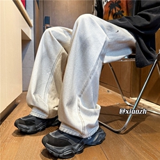 XZ616秋季新款重磅水洗扎染白色牛仔休闲长裤TY1018特P65控78，男装休闲裤，星座512A（原616）