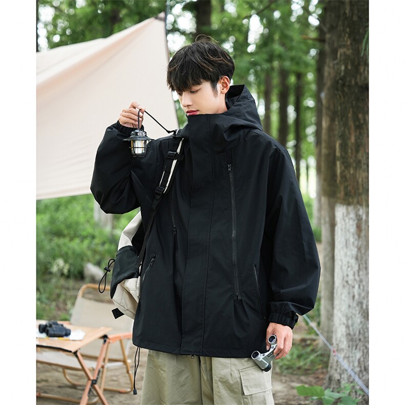 冲锋衣工装外套男春秋季拼接撞色情侣夹克户外登山服JK182,男装夹克,星座310B-1