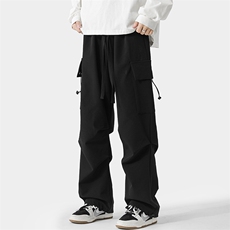 秋新美式户外机能降落伞兵工装裤男大码抽绳束脚拖地裤K1154-P55，男装休闲裤，电商A082
