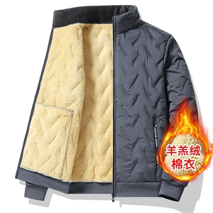 1018新款MY753-P35加绒爸爸装羽绒棉服羊羔绒加厚冬御寒保暖棉衣图片