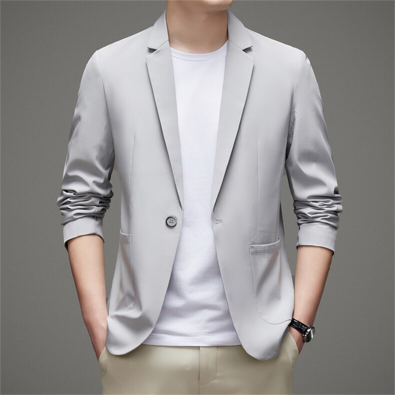 中青年休闲西装男外套韩版修身帅气便西上衣2024春秋商务小西服潮，男装西服，钱塘6003A(原)4033A