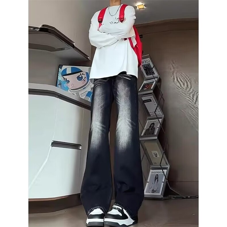 AK1994-P55美式潮流痞帅港风高街牛仔裤网红，女装休闲裤，星座617A-2