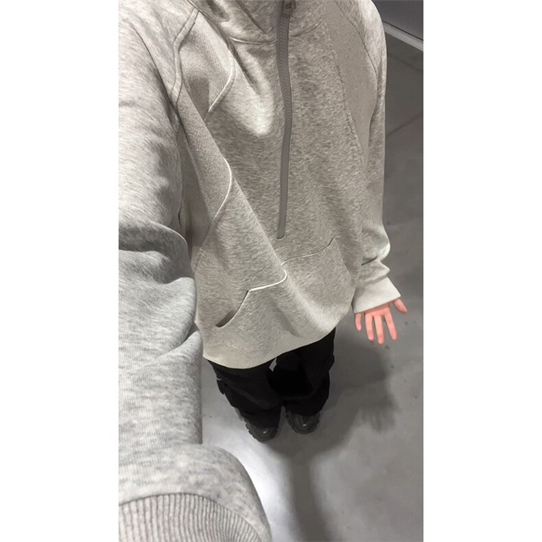 美式高街连帽卫衣男2025新款宽松半拉链帽衫外套W4688-特价P48,女装短外套,电商A007