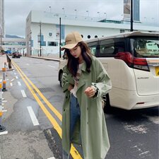 现货秋季新款2色！双排扣系带风衣外套207-8653-P125控178，女装风衣，卡莱