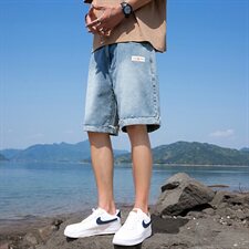 2021夏季新款男士潮牌宽松水洗牛仔休闲短裤五分裤DS770TP45，男装牛仔裤，电商A102