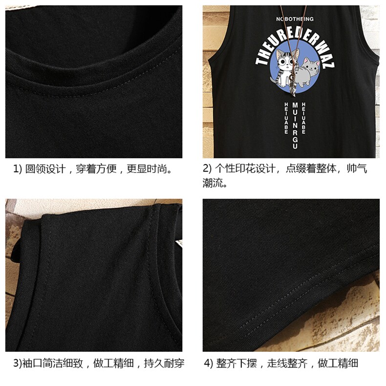 BX25160-P20港风运动汗背心男大码汗衫男无袖T恤男砖墙挂拍,男装T恤,电商A040A