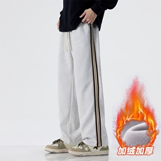 真超绒直筒运动裤男工装休闲阔腿加绒加厚长裤子D016-P45加绒P50，男装工装外套，星座509