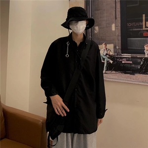 配链条衬衫男韩版潮流长袖高街帅气个性2023夏季ins外套CY378-P28图片