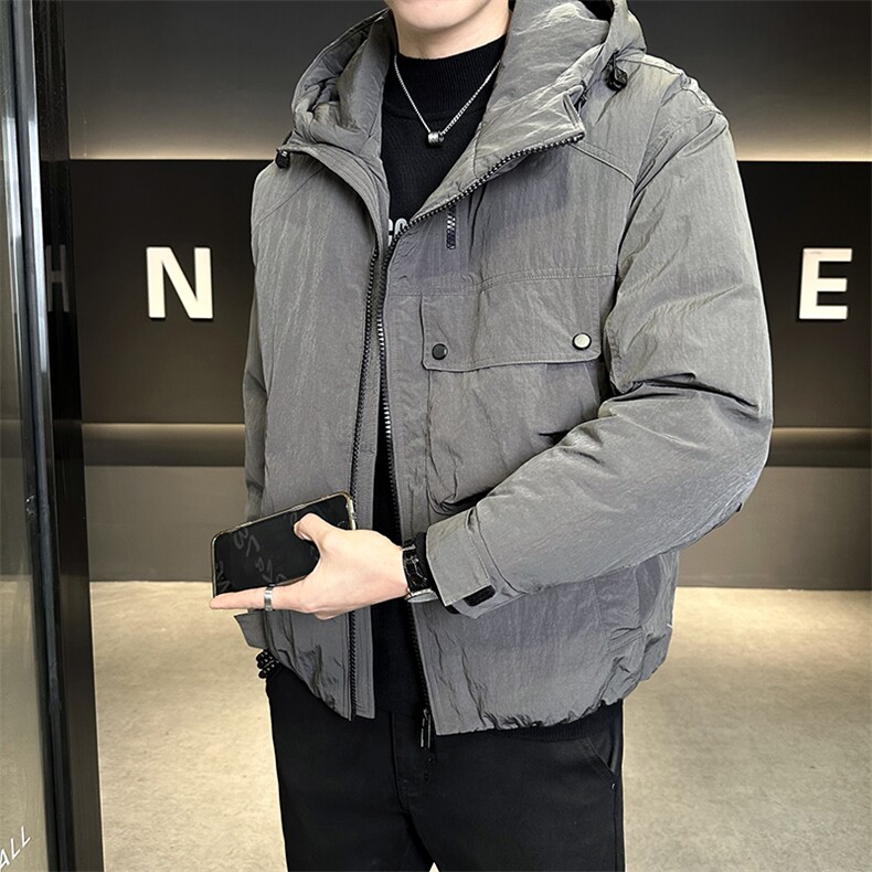 90%标白鸭绒2025冬季连帽加厚休闲保暖羽绒服外套9510-P290,男装羽绒服,电商A413
