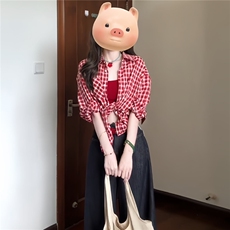 早秋韩系格子防晒长袖衬衫衬衣女多巴胺情侣上衣1008-LN3877-P38，男装防晒衣，星座1008
