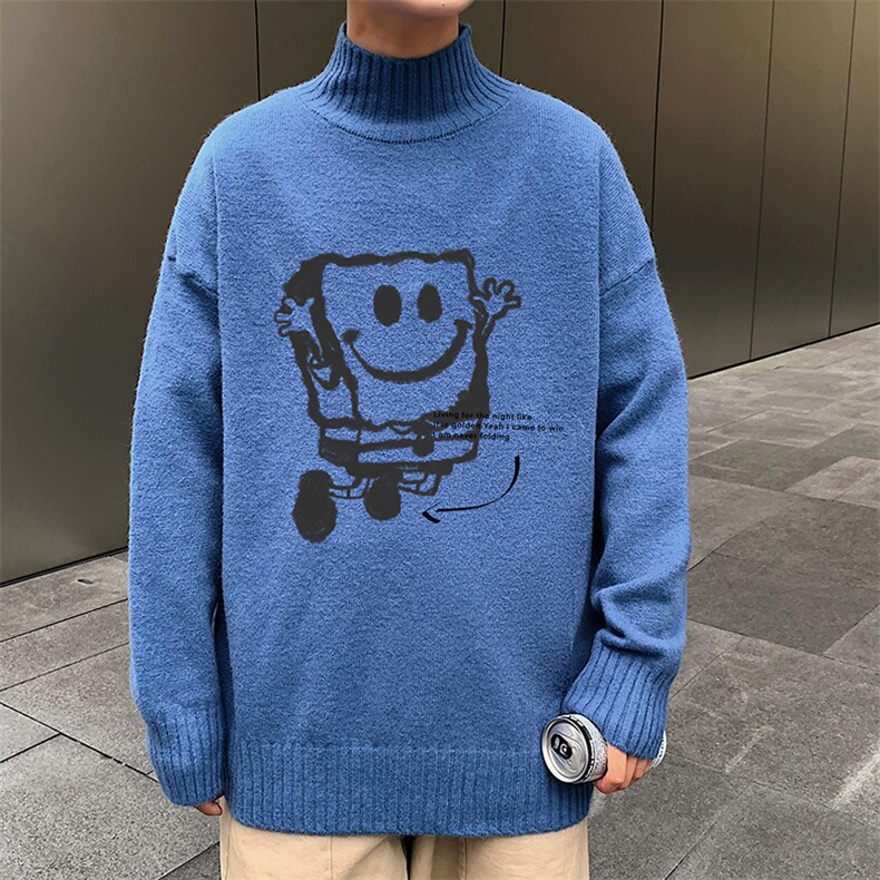 半高领毛衣男士大码针织衫男毛线衣男M18245-P45加绒款-P65,男装针织衫/毛衣,电商A040