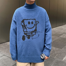 半高领毛衣男士大码针织衫男毛线衣男M18245-P45加绒款-P65，男装针织衫/毛衣，电商A040