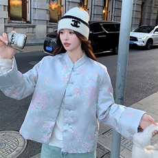 现货！（90新标带检）新中式提花料立体花羽绒服女气质保暖外套，女装羽绒服，浙宝189
