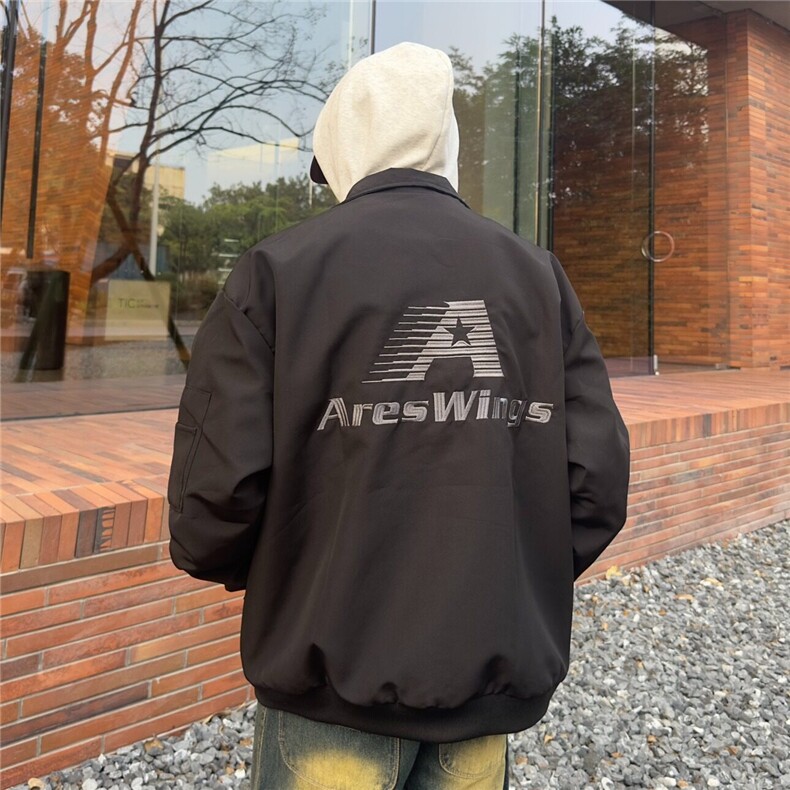 美式复古飞行服夹克男女同款秋冬季宽松机车棒球棉服情侣工装外套,男装夹克,星座218-1（原230）