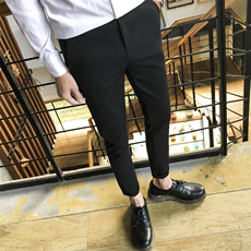 春夏发型师裤子绅士修身弹力小脚裤休闲裤长裤九分裤C，男装休闲裤，星座1904A