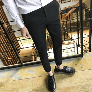 春夏发型师裤子绅士修身弹力小脚裤休闲裤长裤九分裤 C图片
