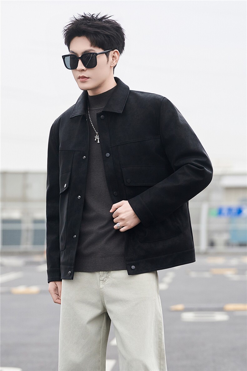 新标90绒羽绒服男冬季2025新款皮夹克外套A313-8878-P245,男装夹克,电商A313