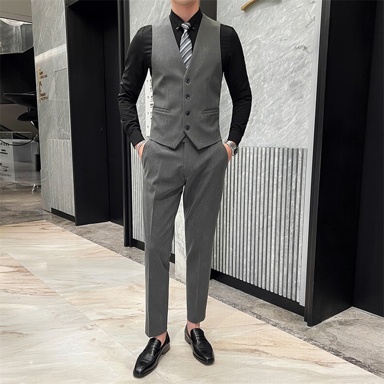 西服套装男西装男士商务休闲职业装修身新郎伴郎结婚三件套礼服潮,男装西服套装,星座505-2（原电商A260-1)