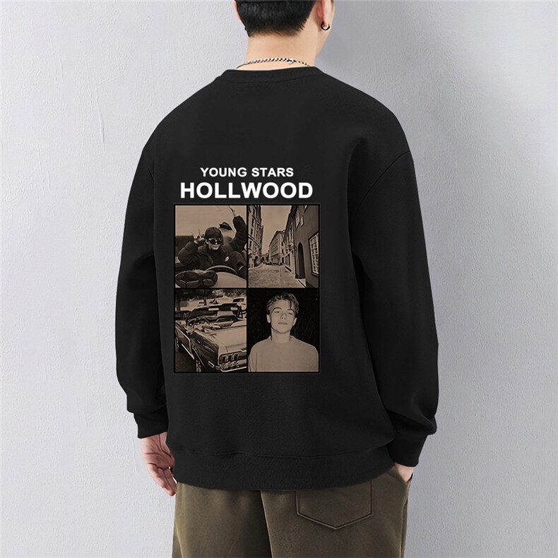 美式重磅350g纯棉圆领套头卫衣男秋冬季2025新款潮牌宽松长袖上衣，男装卫衣，星座506A