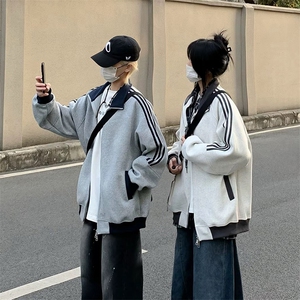 抖音得物高品质 美式高街重磅结构设计拼接织带立领卫衣外套 CM42图片