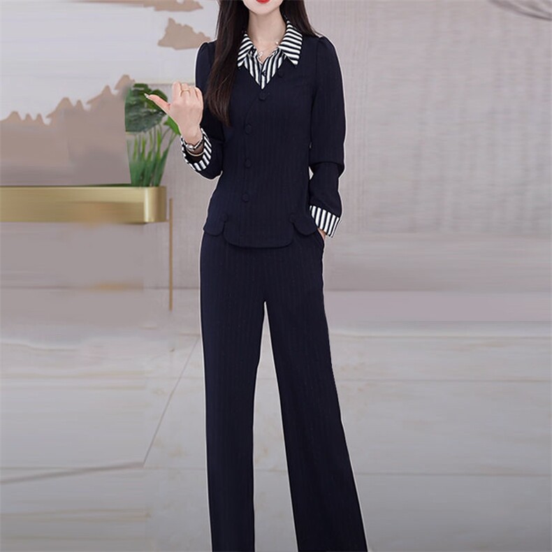轻奢小众百搭丽丝精纺简约两件套2025秋季新品贵夫人清新显瘦套装,女装套装/套裙,超越