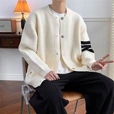 毛衣简约男女秋冬季外套潮牌宽松休闲百搭开衫棒球服2750P55，男装针织衫/毛衣，星座410-2
