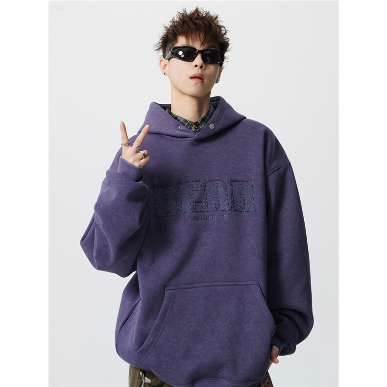 904-2-CD618-P60加绒70控88-98秋冬重磅加绒拱桥绣花连帽卫衣男，男装卫衣，星座904-2