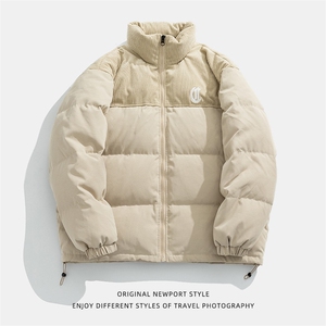日系 灯芯绒拼接刺绣加厚面包服潮牌立领棉衣外套J5043-P110控178图片