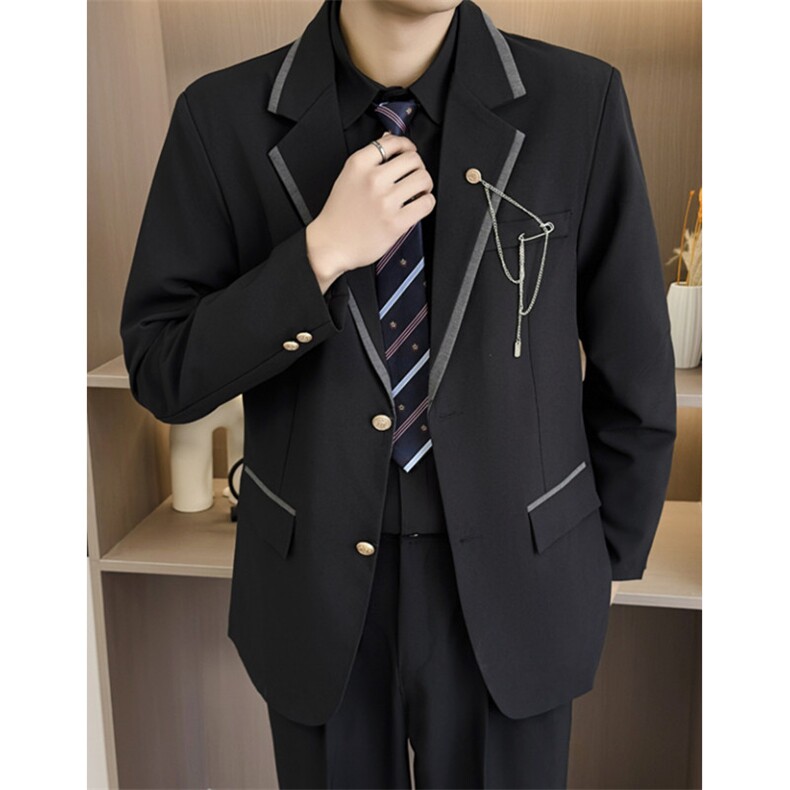 春秋季DK制服西装男学院风原创日系徽章高校毕业照JK440,男装西服套装,星座1116A（原606A-3）