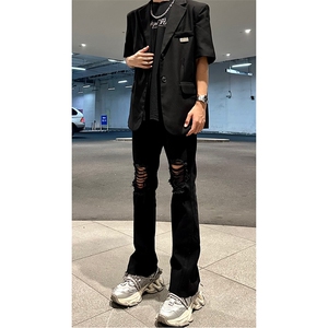 美式高街ins小众破洞牛仔裤货号K751P60图片